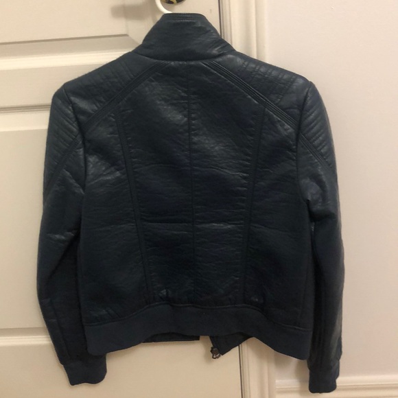 GUESS Dark Green Leather Jacket - Picture 6 of 8